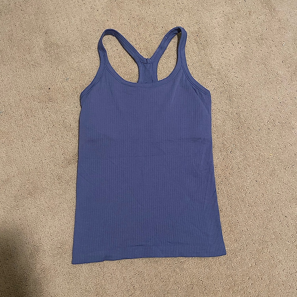 Lululemon Ebb to Street tank top size 6 in blue